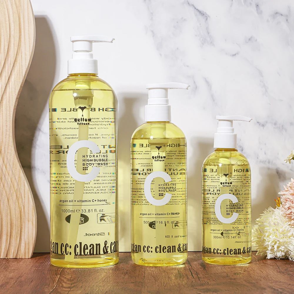 OEM Private Label Body Care Natural Organic Vitamin Honey Vegan Lightening Body Wash Perfume Bath Scrub Shower Gel Body Wash