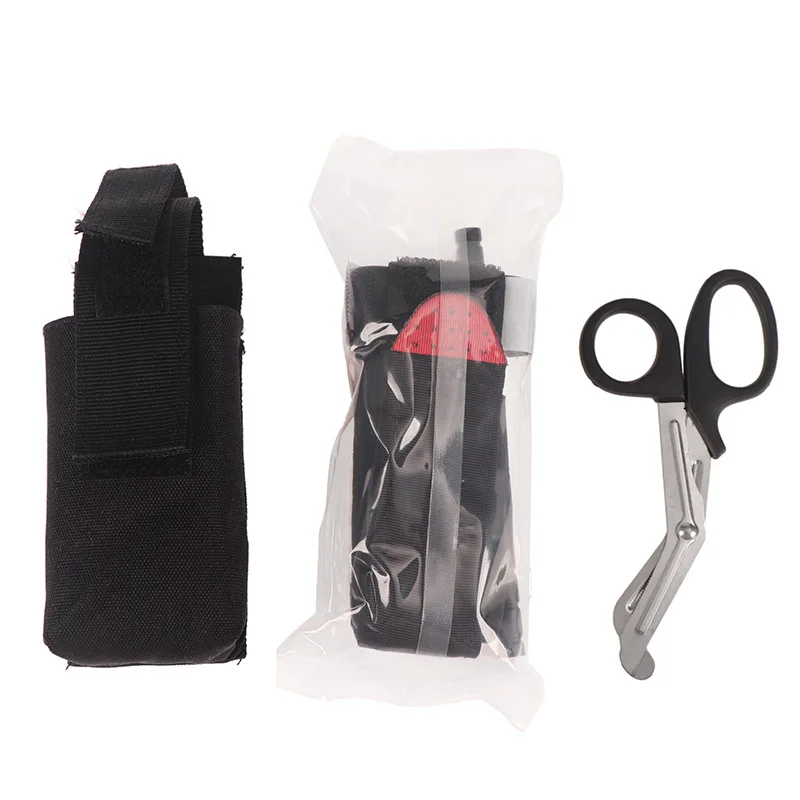 Tactical Tourniquet Kit with Turnakit Trauma Shears EMT Molle Tourniquet Holder Pouch for Outdoor Hiking First Aid Emergency