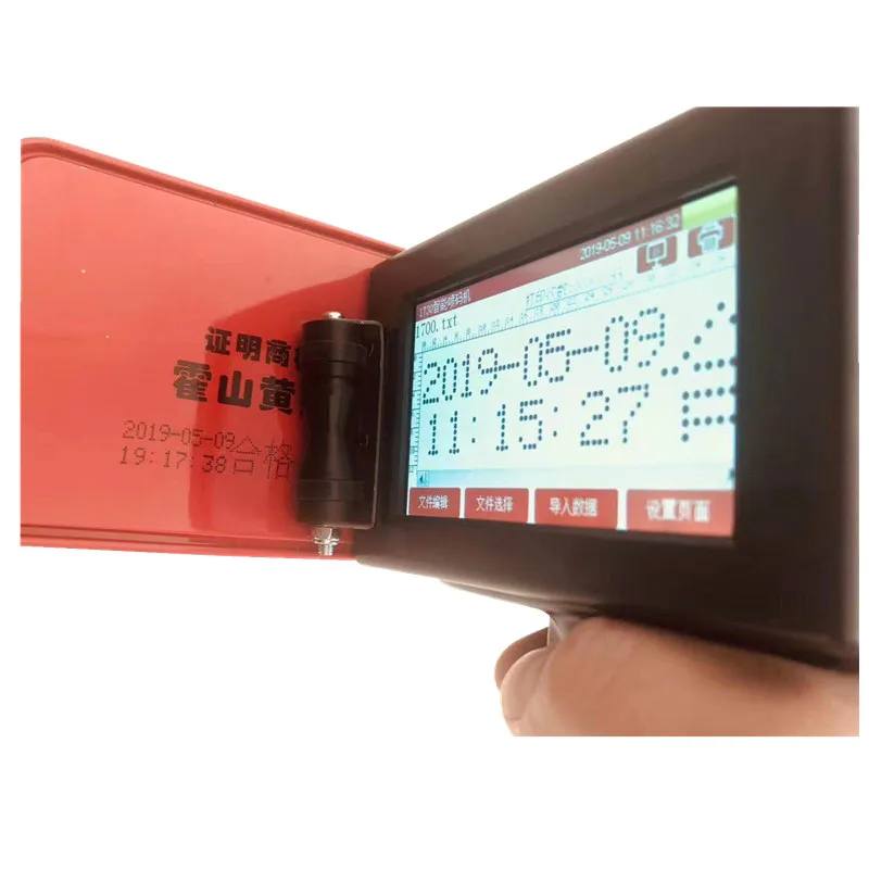 JINHE serial number handheld ink jet printing machine with 1.5m conveyor for carbon box eggs plastic bottle