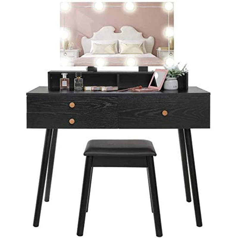 Custom Design Eco-friendly Vanity Set Wooden Mirror Makeup Dresser Dressing Table Bedroom Furniture Dresser