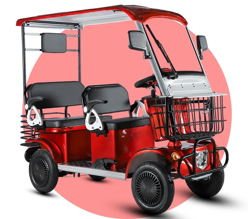 Household small pick-up and drop-off children old man moped battery car Four-wheel electric car with shed new elderly scooter