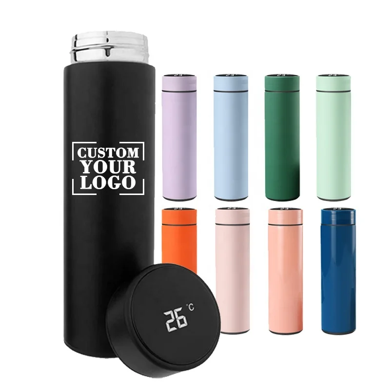 LC682 Customized Logo Drinkware Vacuum Flask Stainless Steel Termo Thermos Custom LED Display Temperature Smart Water Bottle