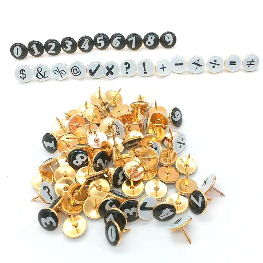 Creative glue pushpin Black numeric symbol pushpin office teaching DIY marking map decorative thumbtack