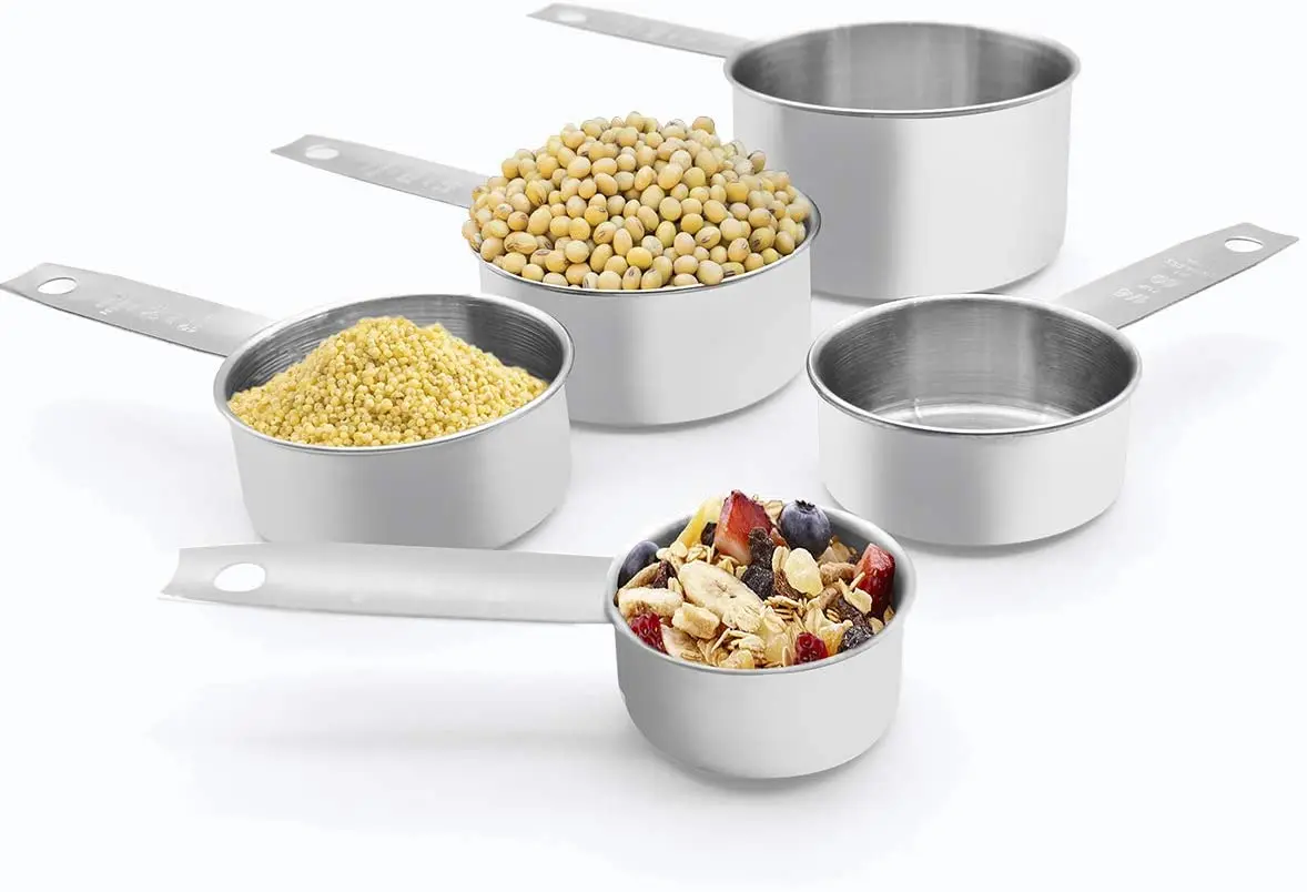 Stainless Steel Measuring Cups And Spoons Set Engraved Measurements Measuring Cup Spoon
