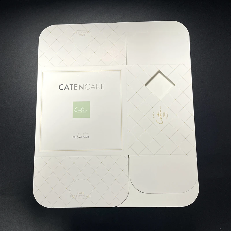 Customized 400G Paperboard Printing Colors Food Grade Cake Boxes Packaging