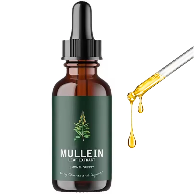Wholesale Customized 30/60/90 Ml Mullein Drops Clearer Lungs Leaf Liquid Extract for Enhanced Respiratory