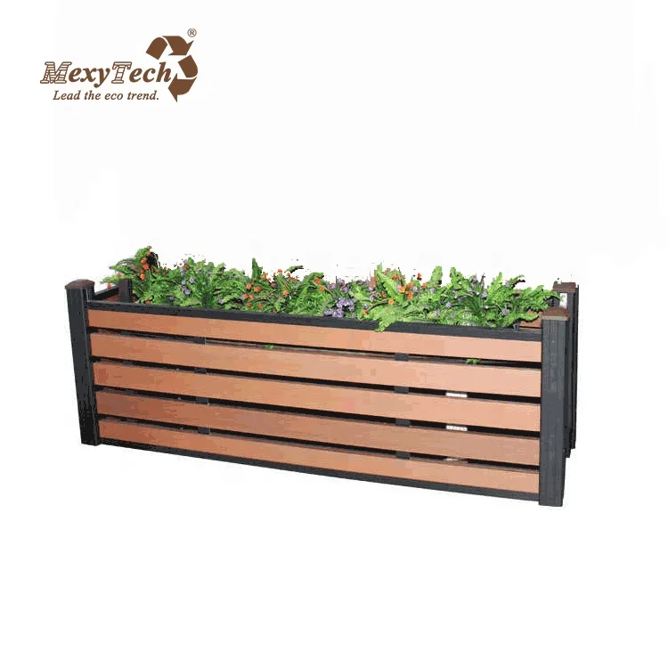 Wood composite planter garden bed flower pot box