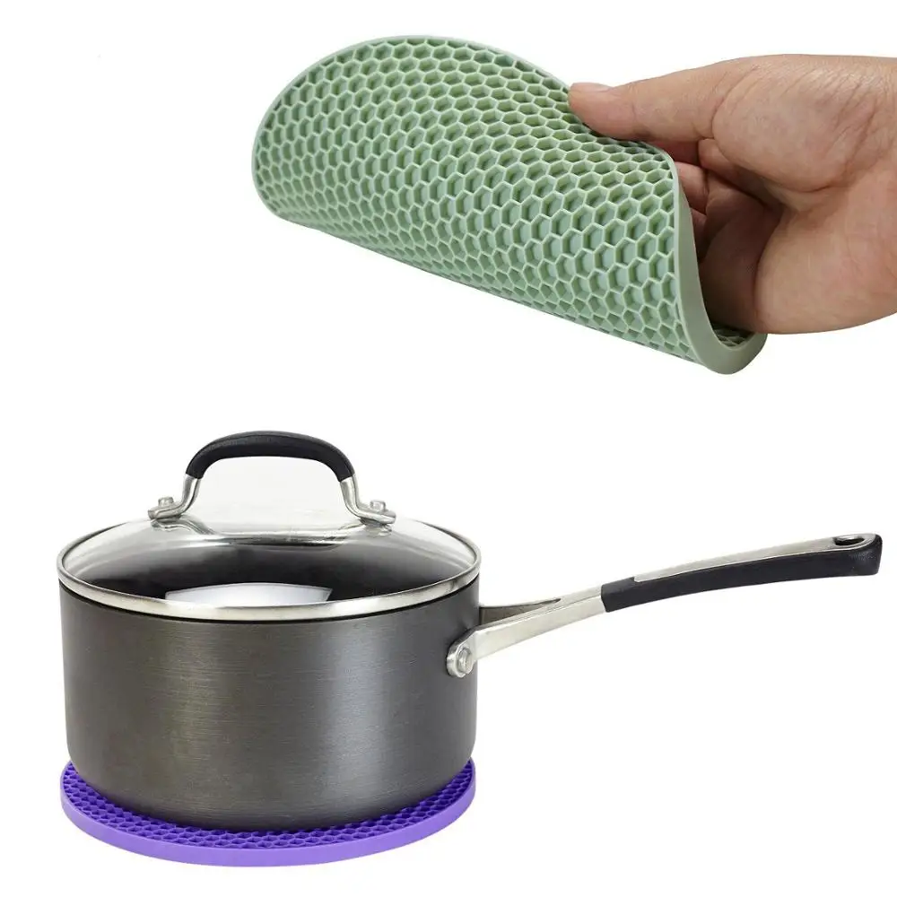 Многоразовый кухонный сотовый коврик круглый горячий горшок держатель пищевой силиконовый милый термостойкий силиконовый коврик силиконовая подставка 300 шт.