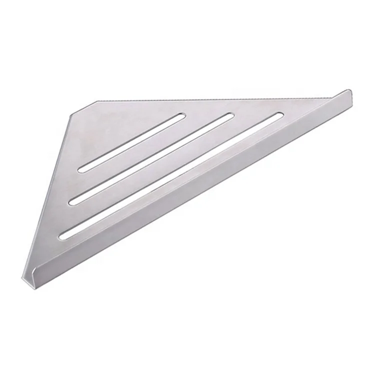 Durable Modern Brushed finish Shower Shelves Triangle Stainless Steel Bathroom Corner Rack