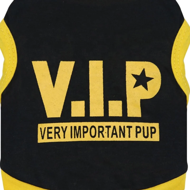 Cool VIP Custom Summer Pet Accessory Very Important Pup Funny Printed Cotton Dog Clothes Sustainable Small Dog Apparel