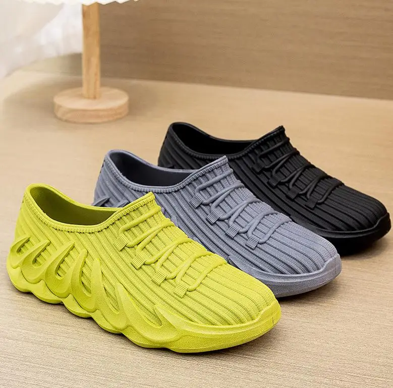 2024 original design couple kitchen waterproof sneakers women flats work cook shoes men rain boots shoes.