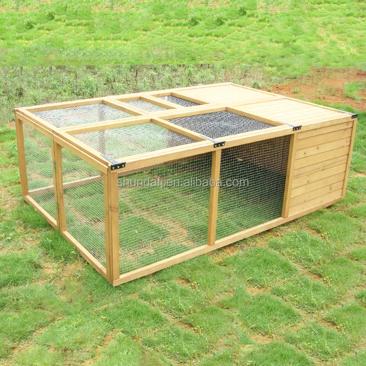 SDR017-01 Rabbit Hutch Wooden Cages For small Animals Rabbit Hutch Outdoor For 2 Rabbits