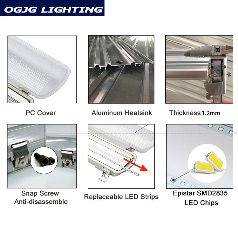 Светодиодные трехсторонние светильники ip65 40 Вт водонепроницаемый пылезащитный корпус для ПК крепеж защиты от