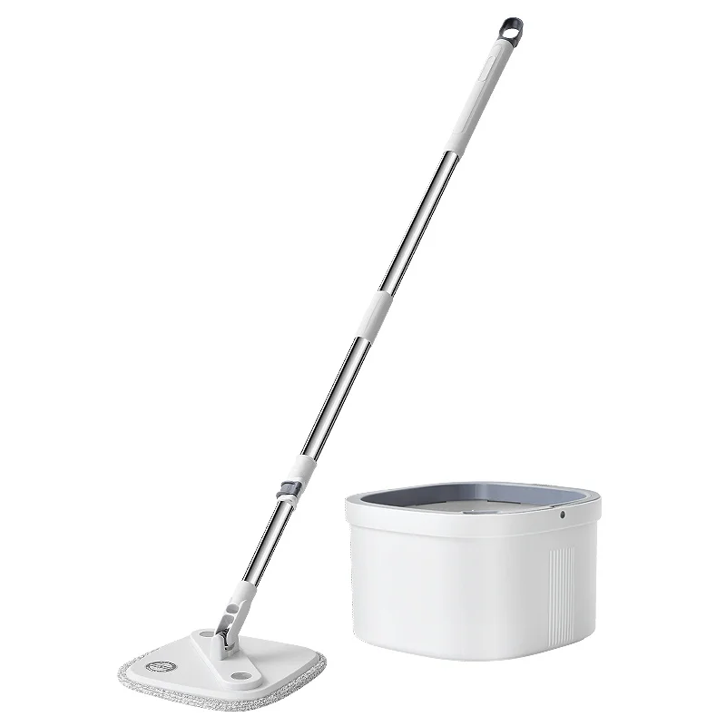 Stainless Steel Floating Mop Cleaner Magic Mop Spin Dry Cleaning Floor Mop with Dirty Clean Water Separation Bucket