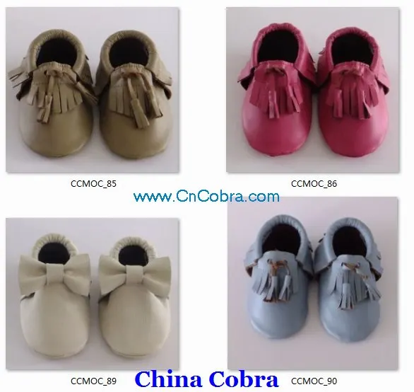 
2021 CHINA COBRA newest design soft sole leather baby moccasins shoes infant toddler shoes 