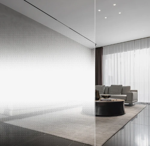 One way gradient glass film for bathroom, hotel, office premium privacy protection film self adhesive material