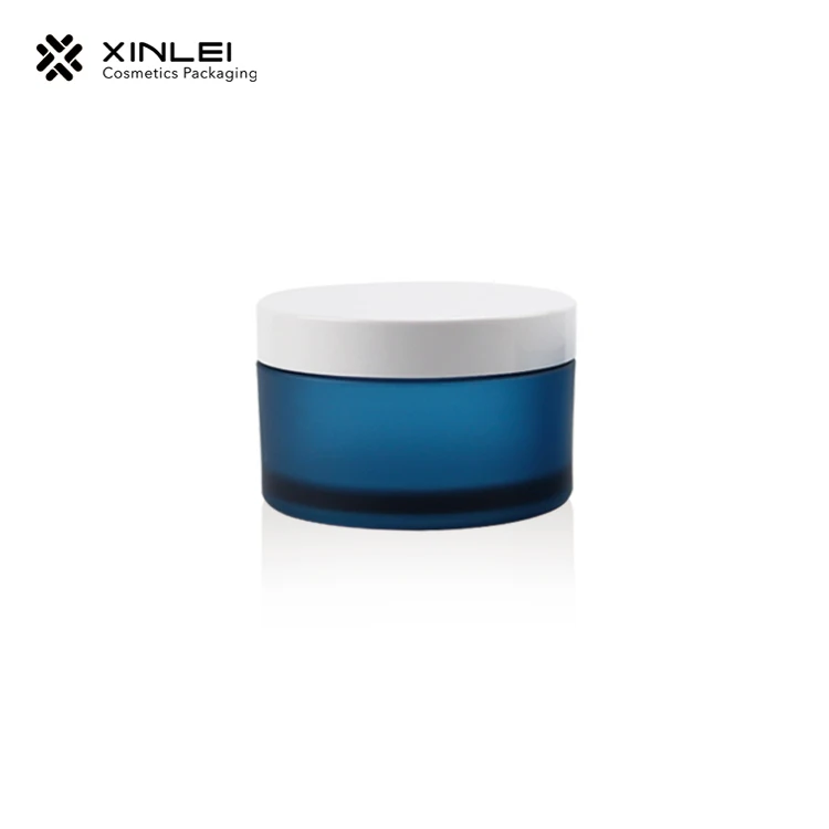 
petg material blue frosted body butter 8oz 250g colored jar 