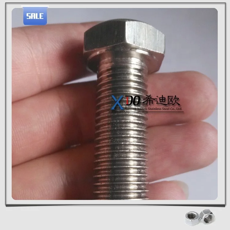 High temperature alloy Inconel 718 / GH 4169 stainless steel fasteners full thread hex bolt M50*150