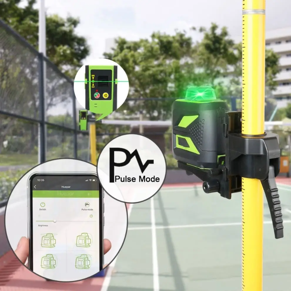 Huepar 603CG Bt 3d 12 Cross Line Laser Nivel Self Leveling With Long Battery Life