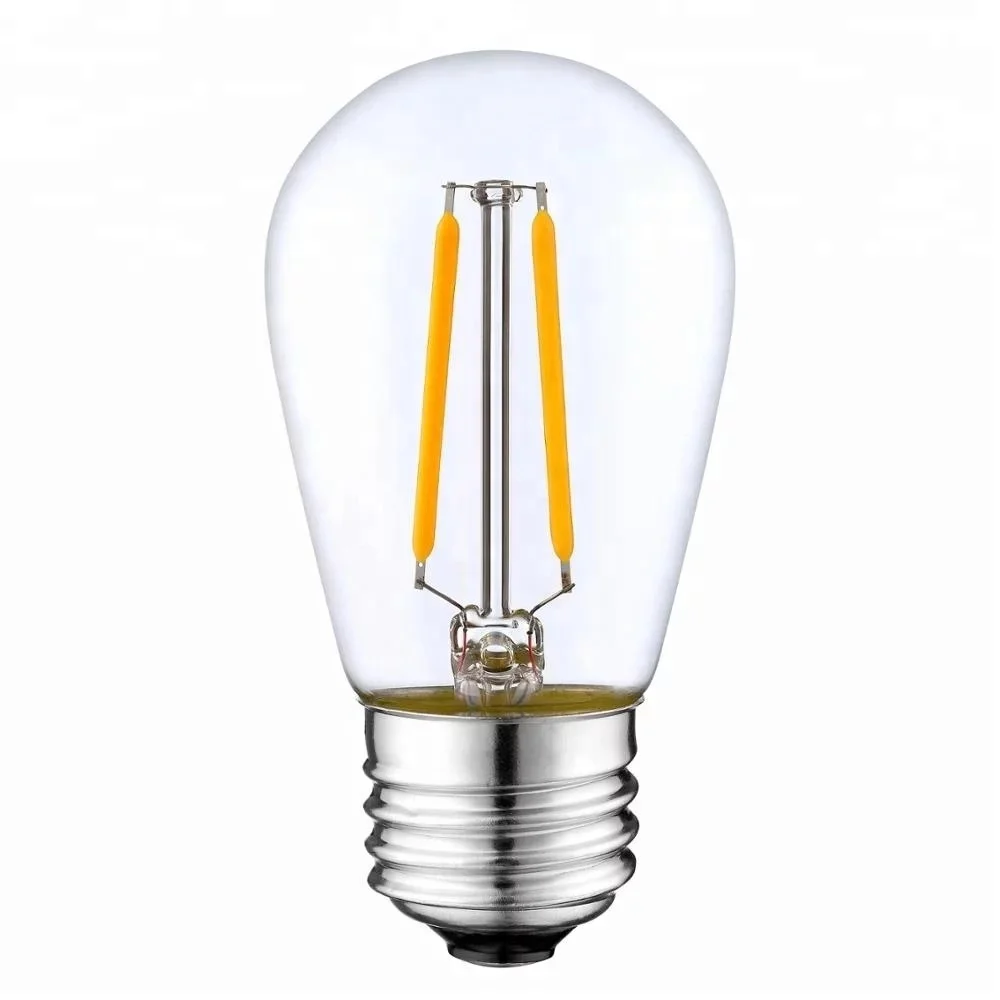 12V /24V  E27 E26  1 W 2W S14 LED edison filament warm white  vintage clear plastic  outdoor unbreakable