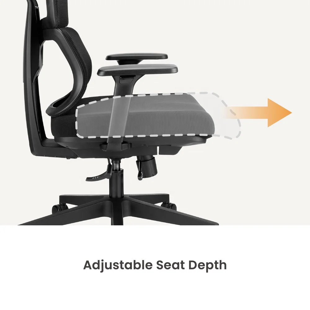 Wholesale Office Chair Ergonomic Computer Lift Height Adjustable Mesh Task Chair with Headrest Backrest Seat Depth 3D Armrests