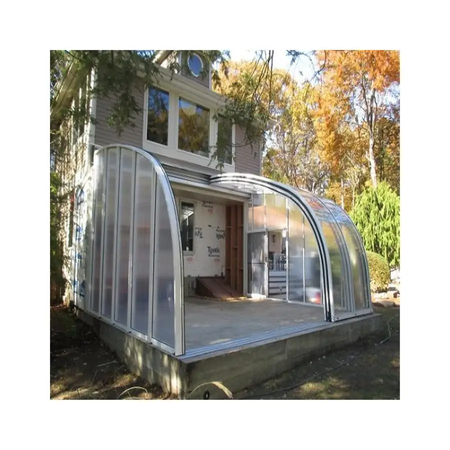 Electric mobile sun room aluminum retractable pergola glass sun room electric sun room