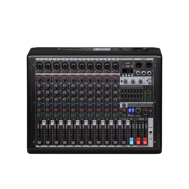Мико аудио 4/6/8/10/12/16 каналов Мини цифровой DJ микшер с эффектом реверберации fader 48 В для ПК