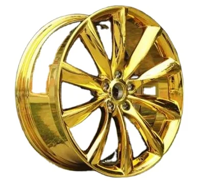 new designs alloy car wheel rims 17*7.5 chrome golden color