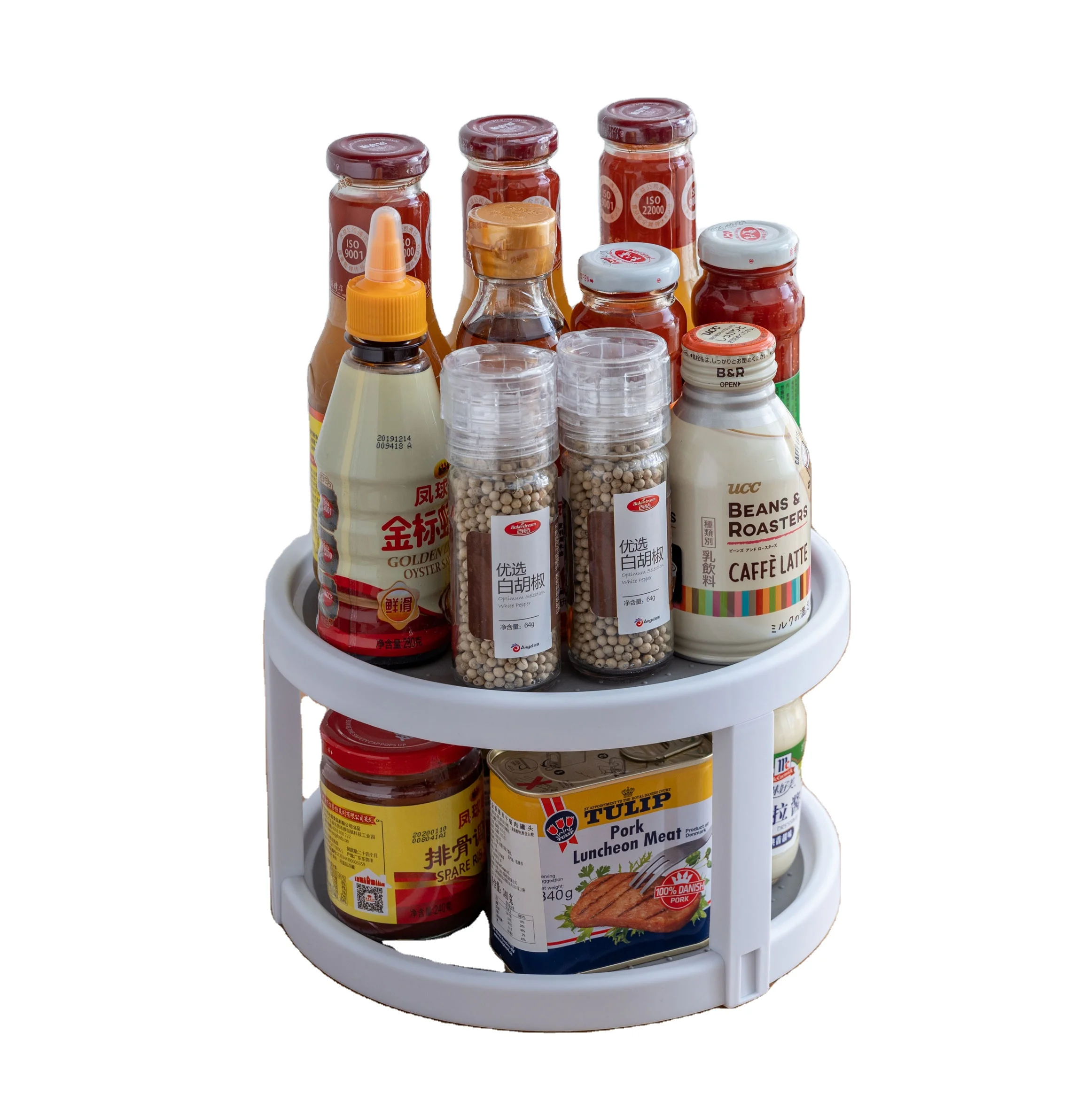 
2 Tier lazy susan turntable 360-degree lazy susan organizer use for a spice organizer or kitchen cabinet organizers 