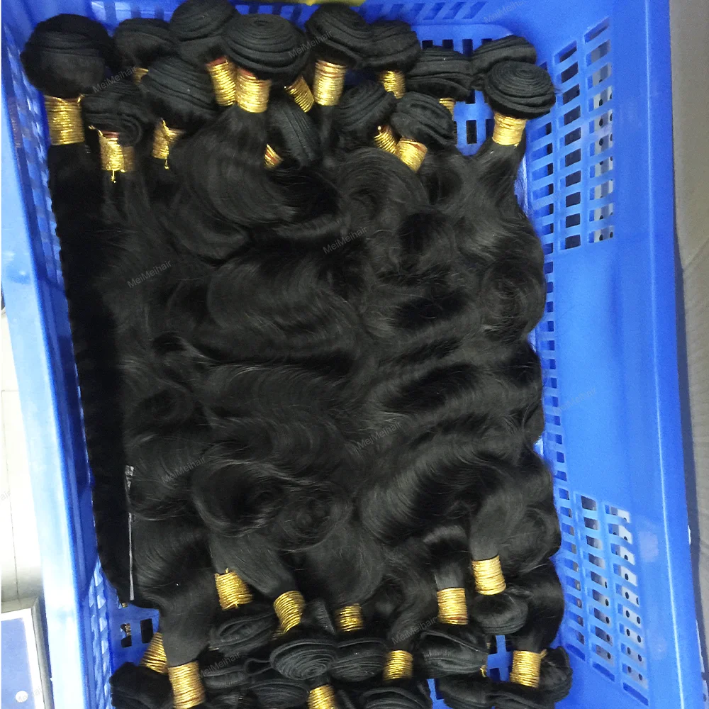 Wholesale Top Quality Cheap Virgin Human Hair Extensions Body Wave Natural Black Color Unprocessed Virgin Malaysian Human Hair