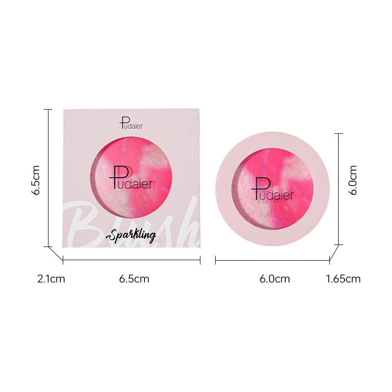 Free Sample Custom Logo Makeup Marble Highlighter Blush Powder Private Label Vegan High Pigment Waterproof Face Cheek Blusher