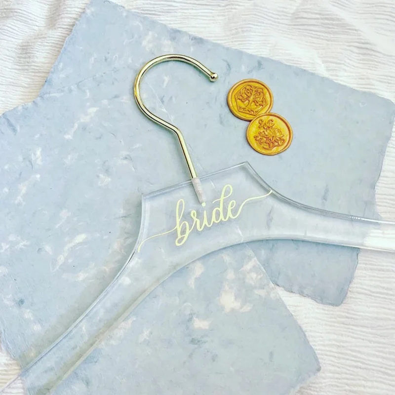 Clear acrylic hanger and acrylic hanger for coat customize acrylic hangers for wedding dress