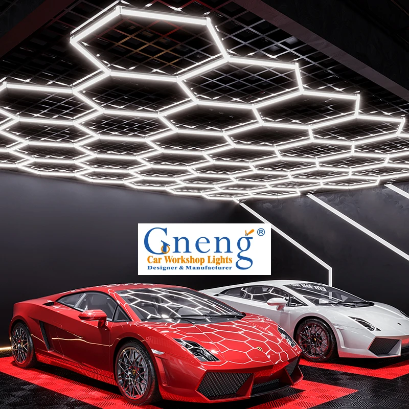 Продажа с завода Gneng высоколюксовый автомобильный выставочный зал шестигранный светильник светодиодный паук лампы для мойки