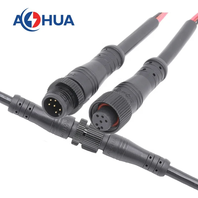 AOHUA 2 3 4 5 6 8 pin core ip65 M12 металлическая гайка водонепроницаемый Электрический кабель разъем