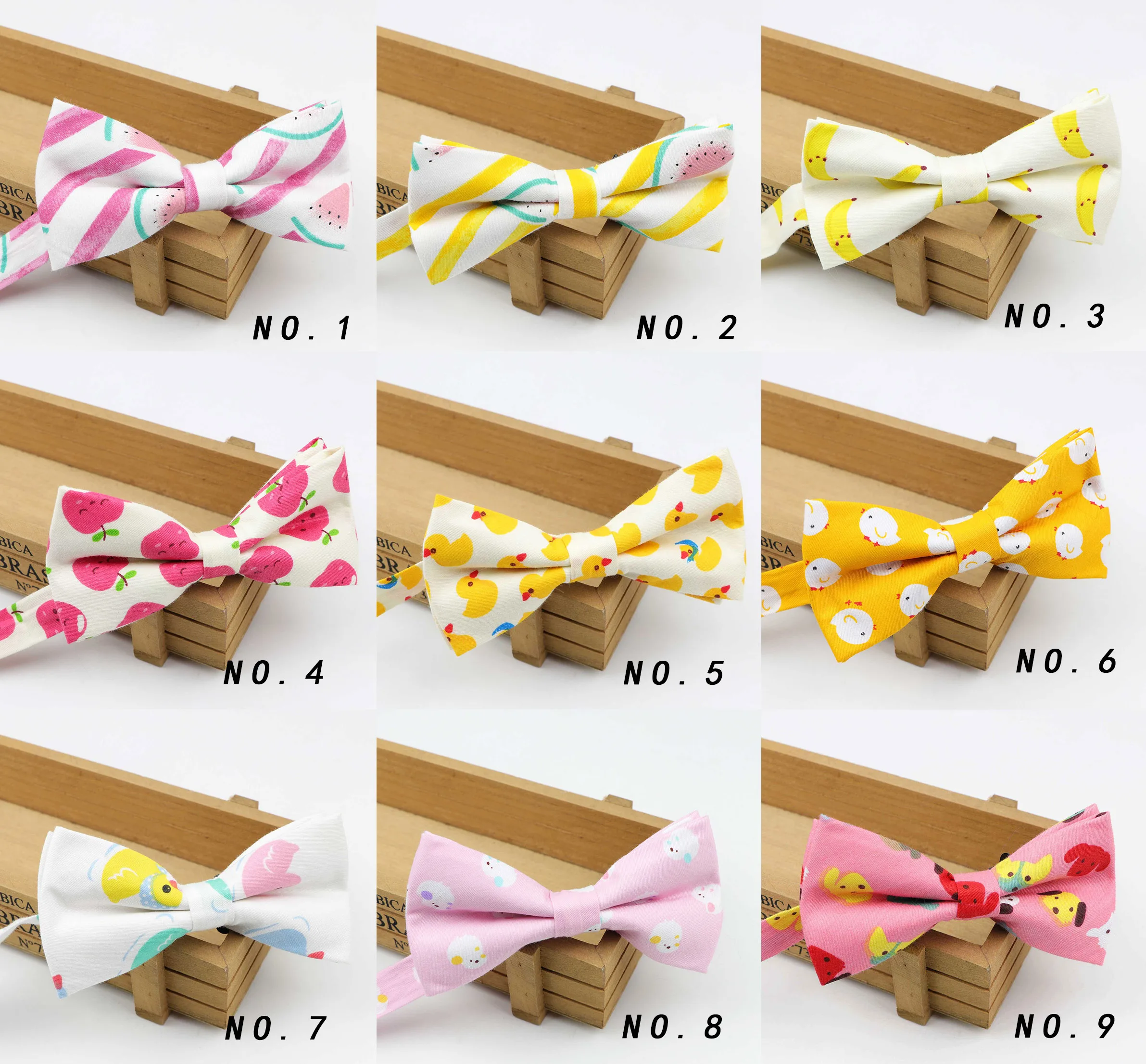 Cotton Bowtie Tuxedo Designer Colorful Butterfly Grid Lattice Kids Children Casual Cravat Bow Tie Dog Duck Chicken Bear Bowties