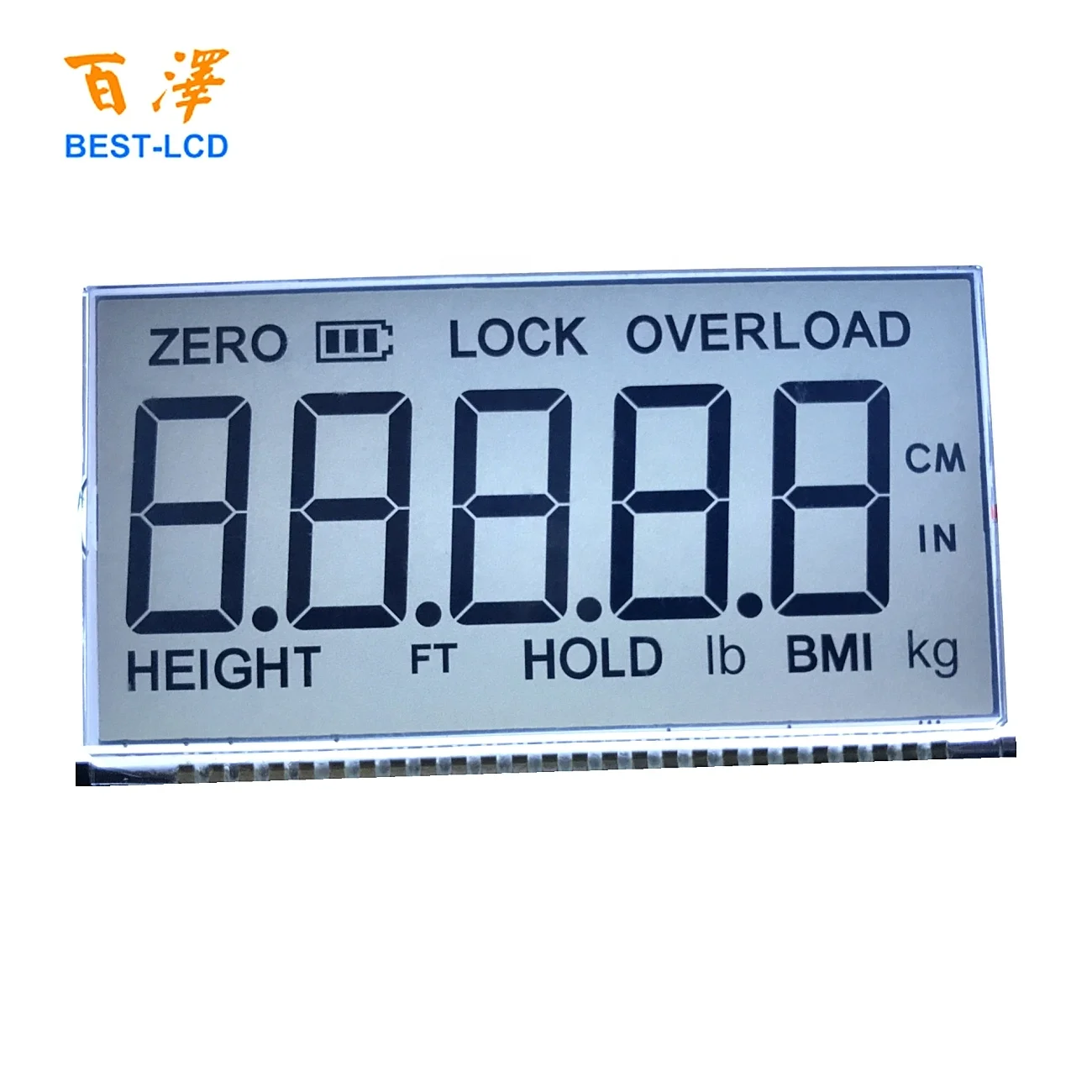 RoHS Segment LCD Screen Monochrome TN/HTN/STN/FSTN/VA LCD Panel for electronic scale
