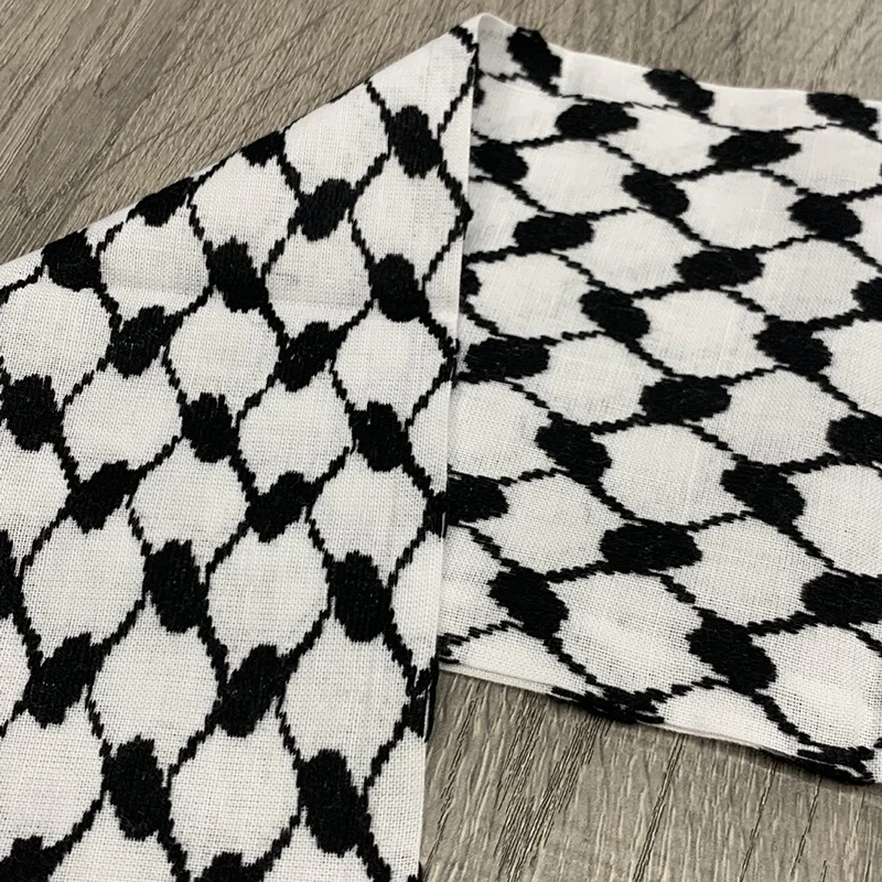 Hot Sale Tassel Palestinian Flag Printed Shawls Arab Keffiyeh Neck Scarves Silk Palestine Scarf