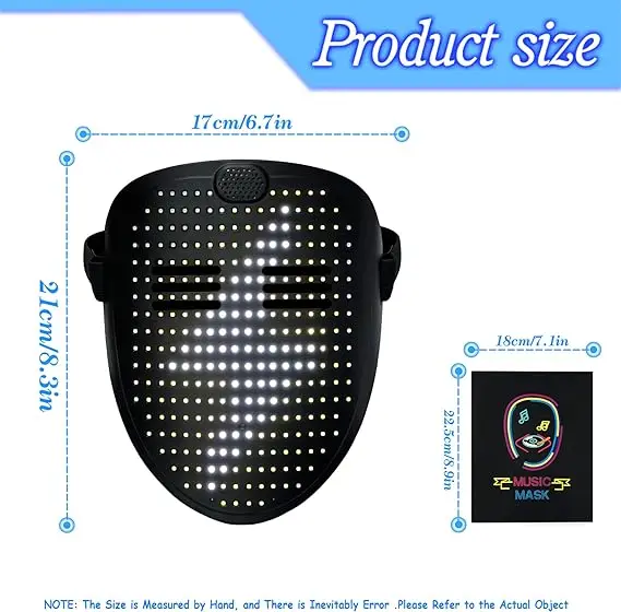 New arrival music LED Light Up Mask Digital Luminous Mask for Costume Cosplay Masquerade