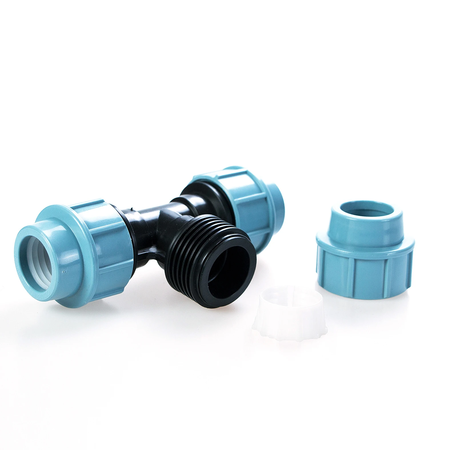 PN16 PP/HDPE компрессионные фитинги тройник Трубопроводный фитинг для сельскохозяйственного орошения