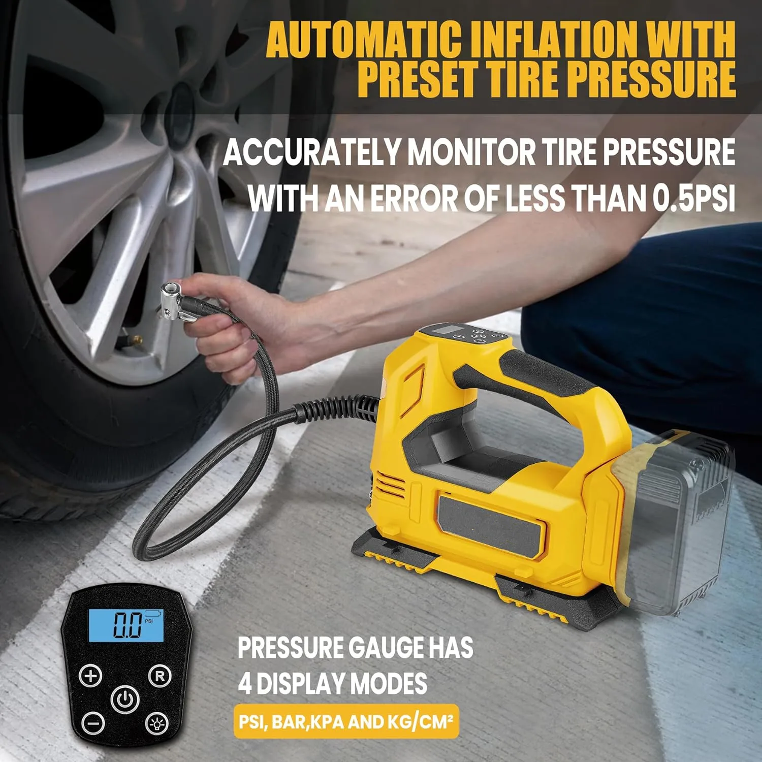 Portable 120W Car Tyre Inflator Air Compressor 10000mah  Car Air Pump Electric Air Compressor 160PSI Tire Inflators