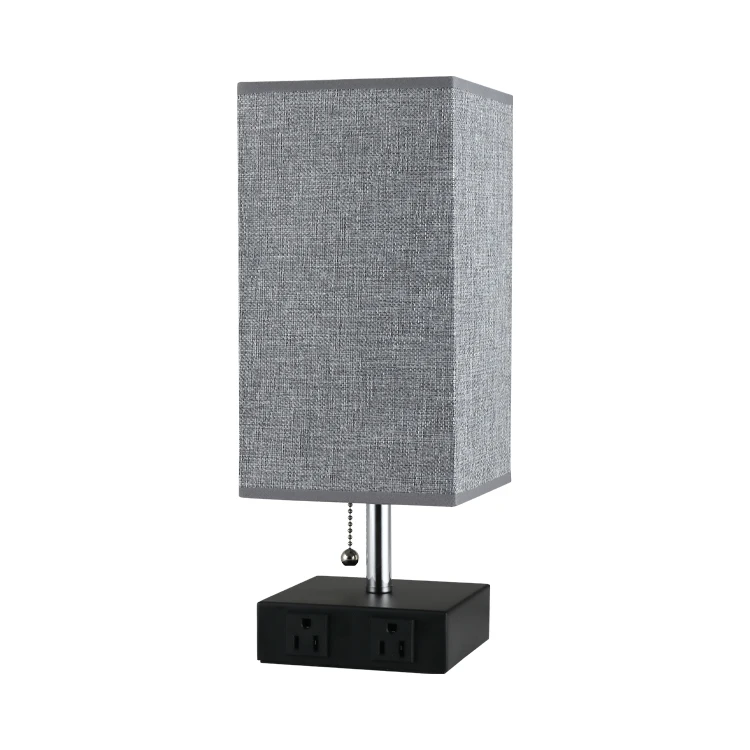 Simple Retro With Usb Port Square Fabric Sunshade Control Touch Desk Lamp Bedroom Bedside