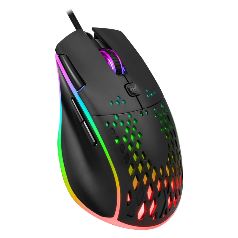 Optical RGB gaming Mouse USB Rechargeable Hollow mice gamer Honeycomb wired Mouse