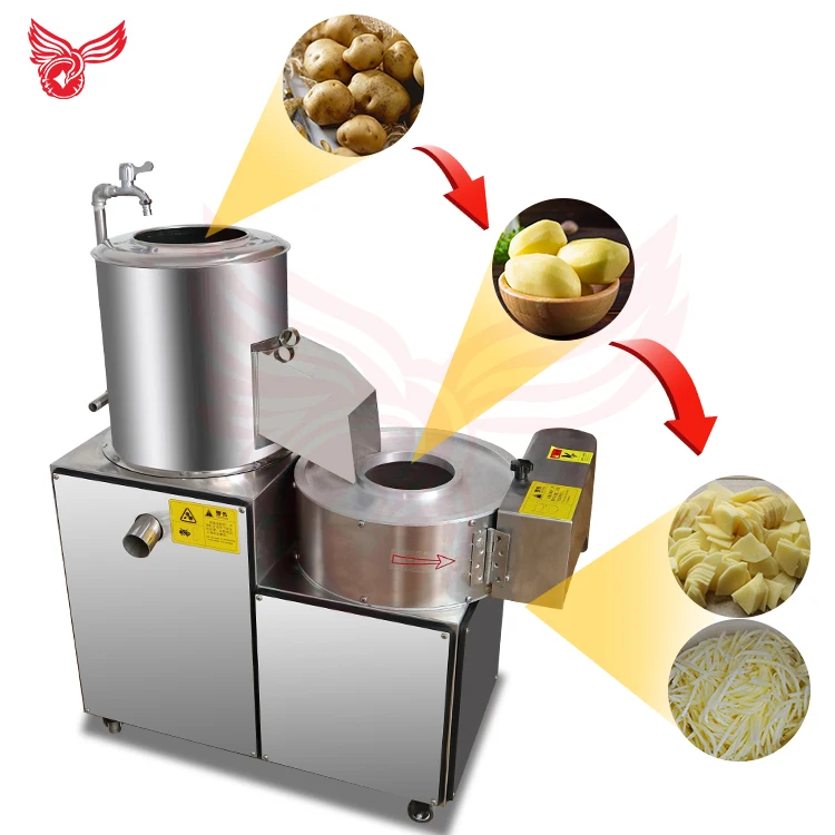 Industrial Big Capacity Potato Cutting Washing Peeling French Fries Machinery