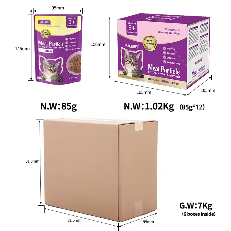 Factory Customized Wholesale Wet Cat Snack Various Flavors  Natural Cat Food Cat Treats