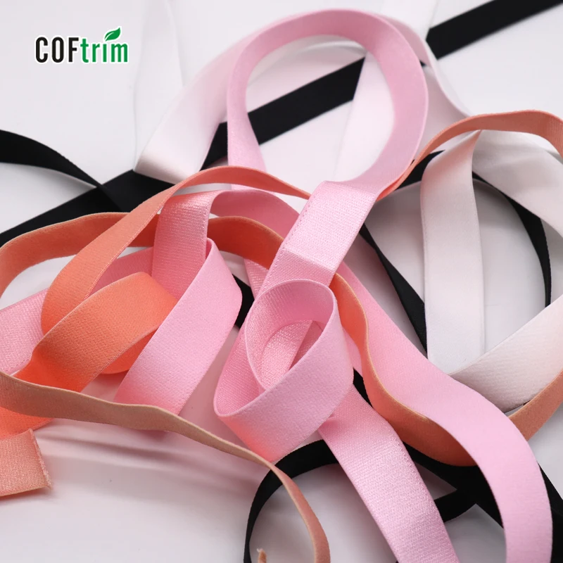 multicolor bra strap elastic custom shiny effect non-slip webbing for lingerie