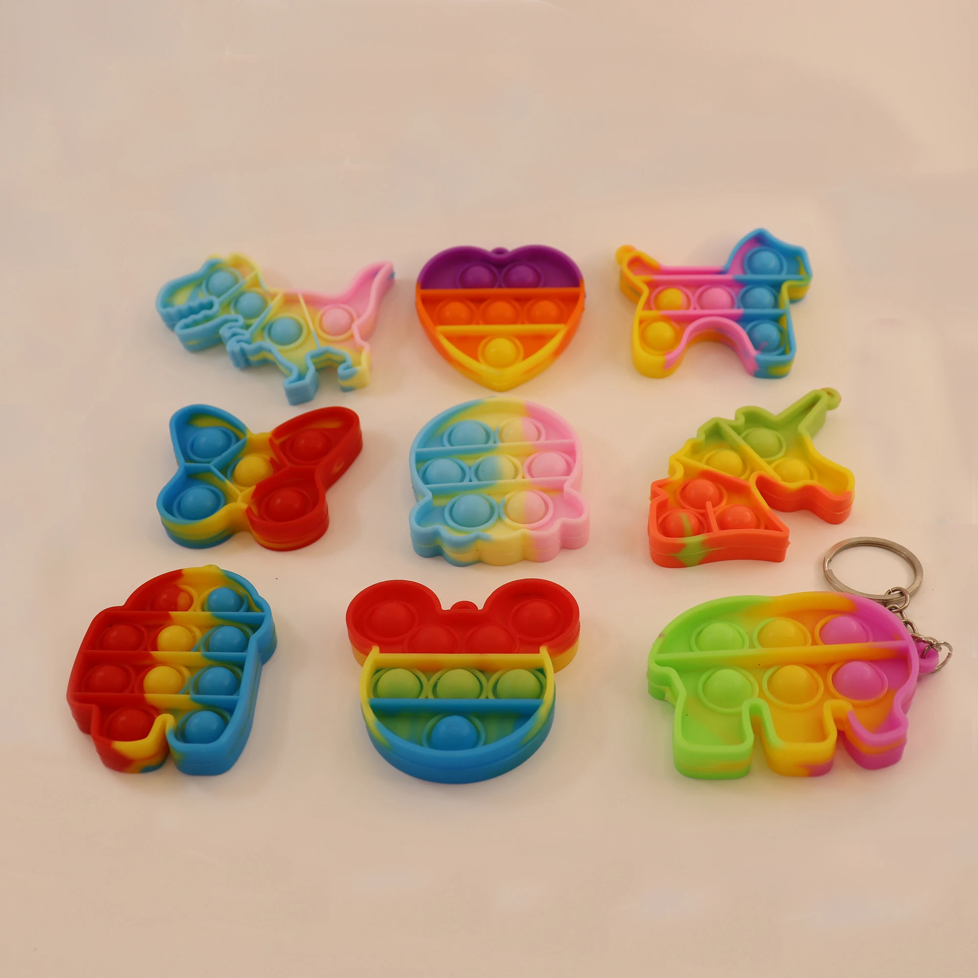 Vending Capsule Mini Fidget Push Pop Keychain Bubble Toy  For Kids