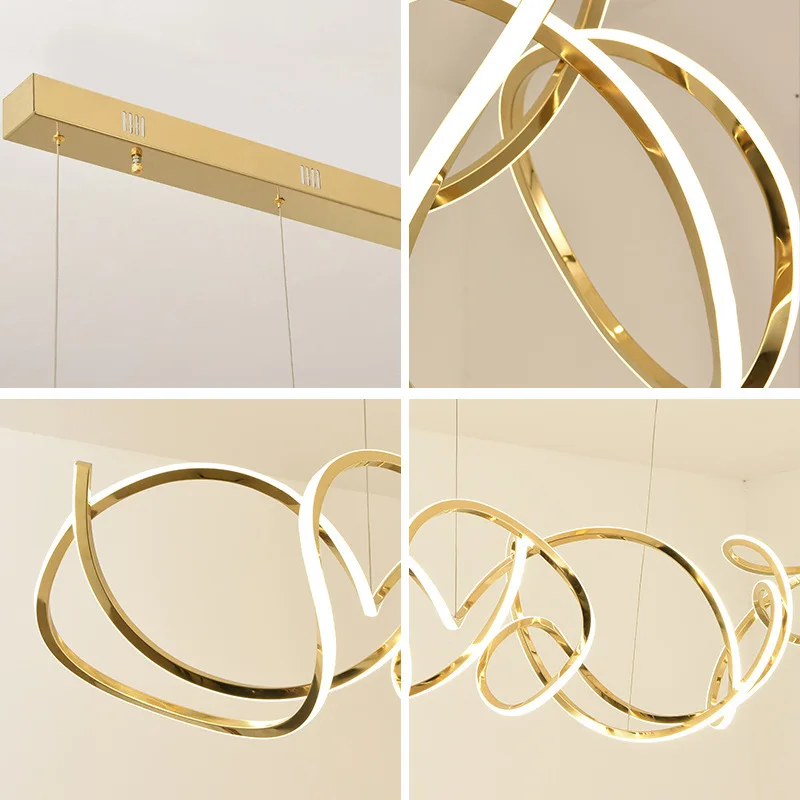 Stainless Steel High Quality Crystal Chandelier Pendant Ring Lamp Interior Smart Home LightsStainless Steel High Quality Crystal