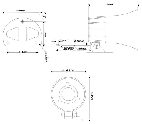 electronic siren conventional fire alarm system DC 12V ABS electronic siren