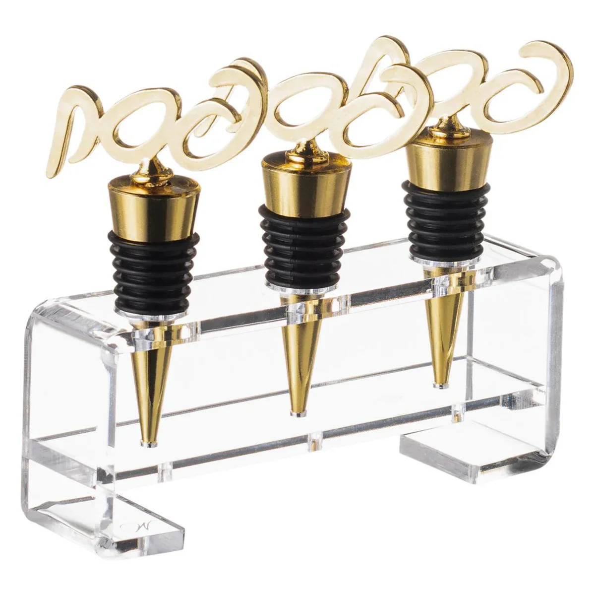 Judaica Lucite Винная Пробка Набор еврейских акриловых бутылок вина верхняя подставка для 3 слотов стойка