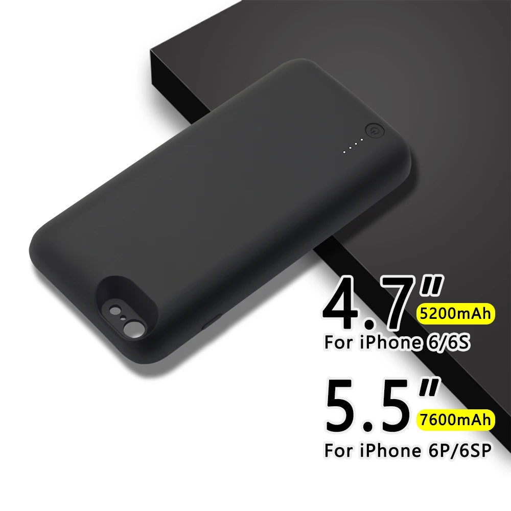 
5.5 inch Power Backup Battery Case for iPhone 6 plus/6s plus Extended Battery 7600mAh 